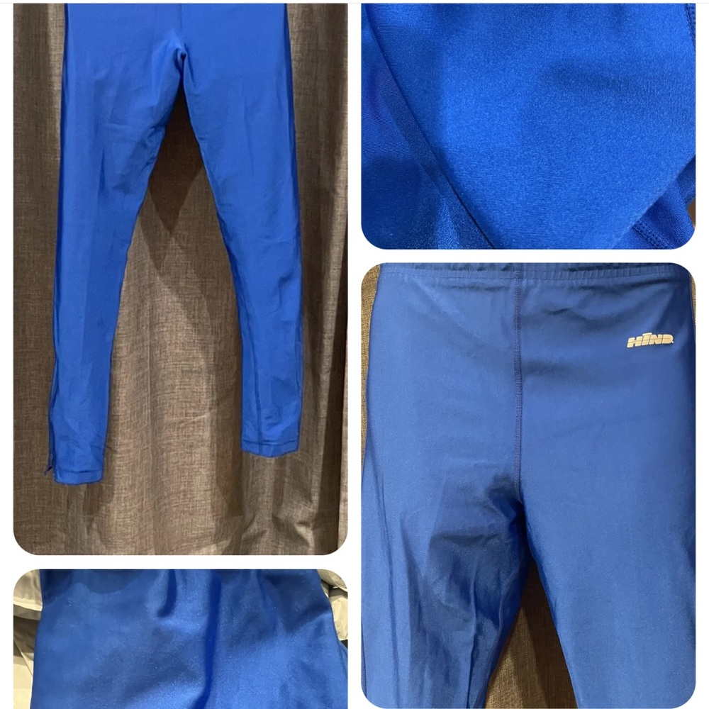 Hind Xl Neon Blue mens/Womens leggings 80s looking zipper on bottom of leg